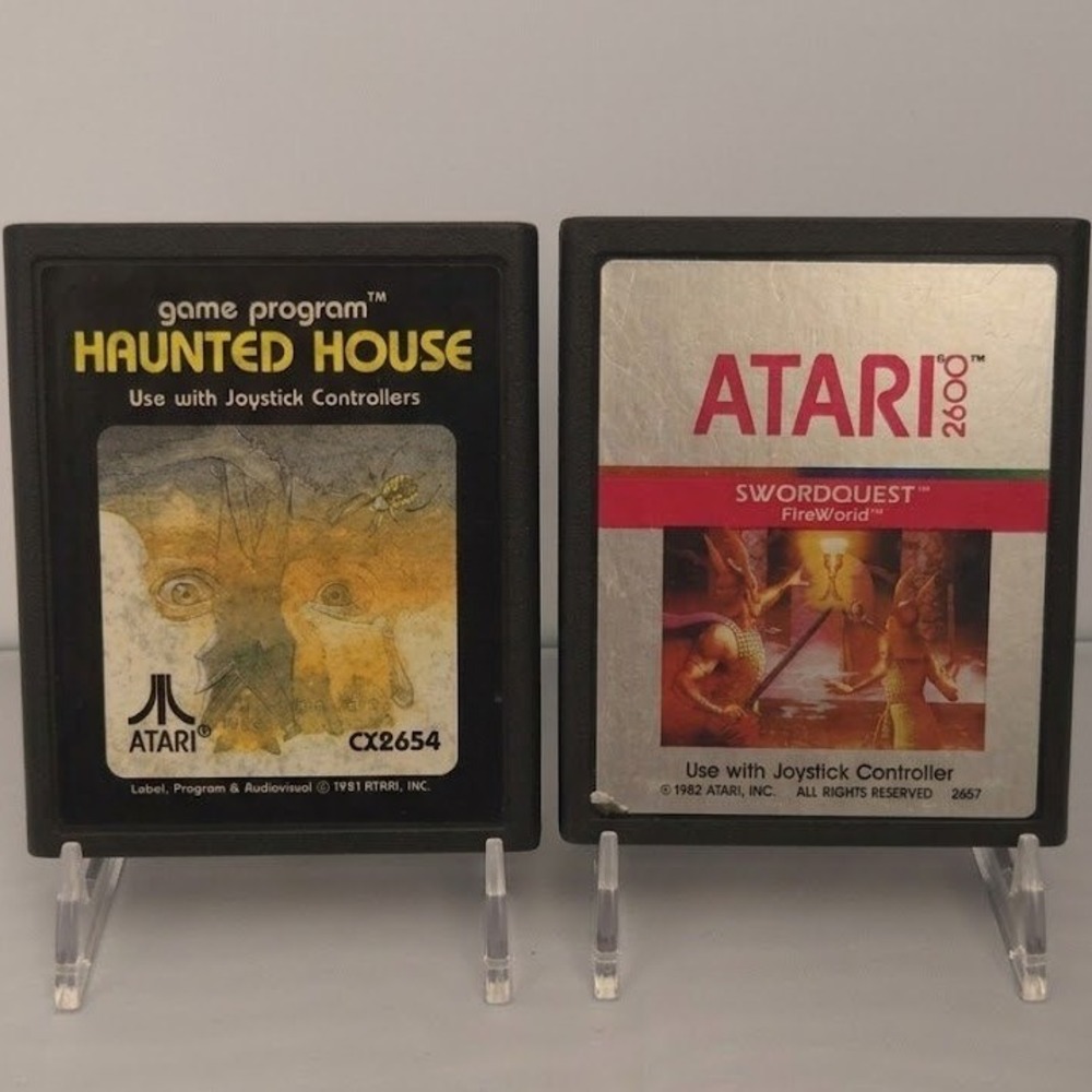 Haunted House & Swordquest Fireworld (Atari 2600) Cartridge Bundle -Tested Works